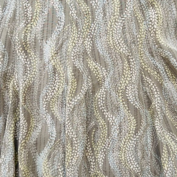 Vintage 100% Silk Skirt Sigrid Olsen Chiffon Crepe Sage Green Gray Ditsy Women's - Picture 2 of 9